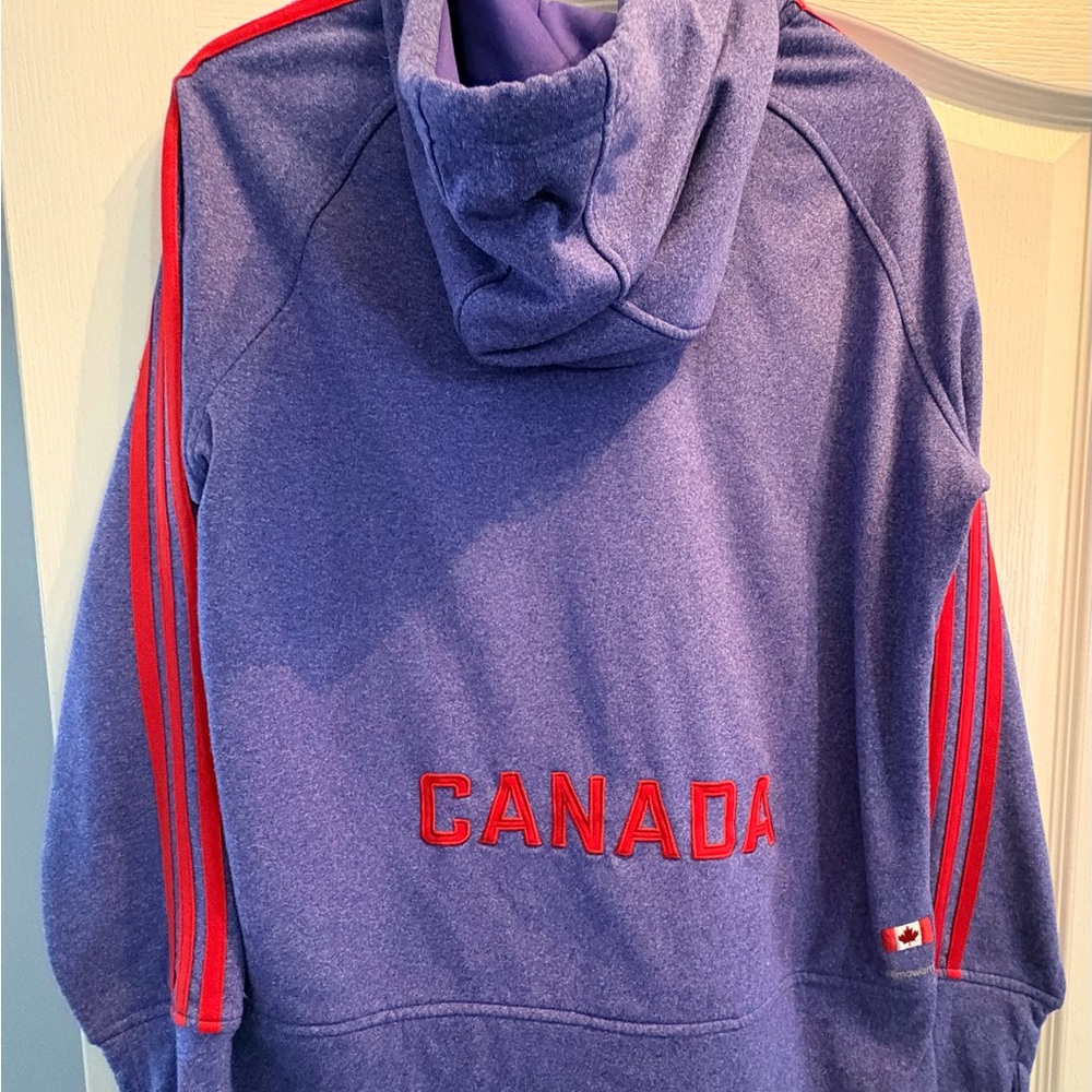 Adidas Blue Hoodie with Red Stripes - Picture 6 of 11